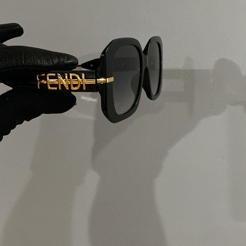 Fendi Black and Gold Sunglasses